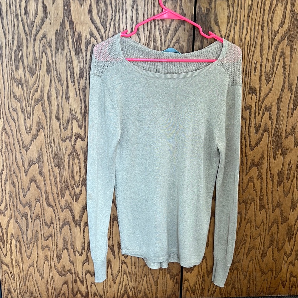 DINA BE SWEATER TOP GOLD SHIMMERY SIZE MEDIUM